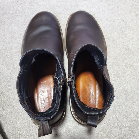 ECCO Turn GTX Chelsea Boots Gore-Tex Waterproof Leather Zip Brown Mens 44EU 10US - Picture 8 of 13